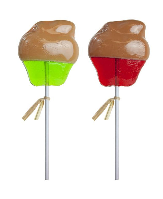 Caramel-Dipped Apple Lollipops - Red & Green