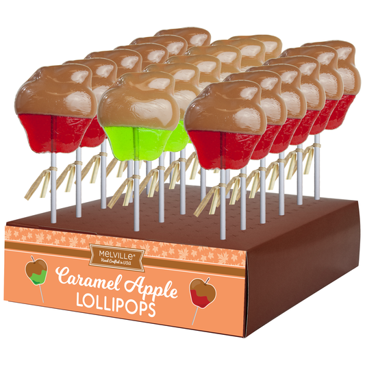 Caramel-Dipped Apple Lollipops - Red & Green