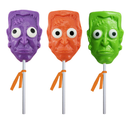 Frankenstein Monster Head Lollipops - Assorted (24ct)