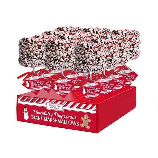 Giant Marshmallow Pops - Peppermint Dark Chocolatey Coating