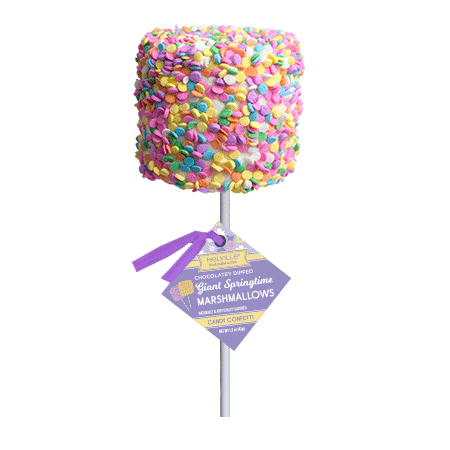 Giant Marshmallow Pops - Spring Confetti White Chocolatey Dipped