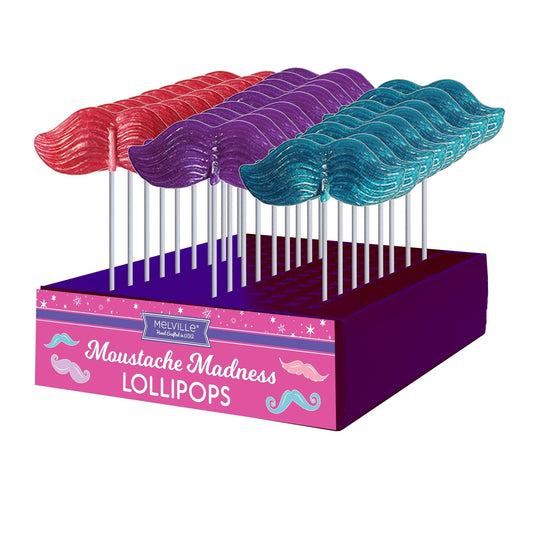 Glitter Moustache Lollipops - Assorted