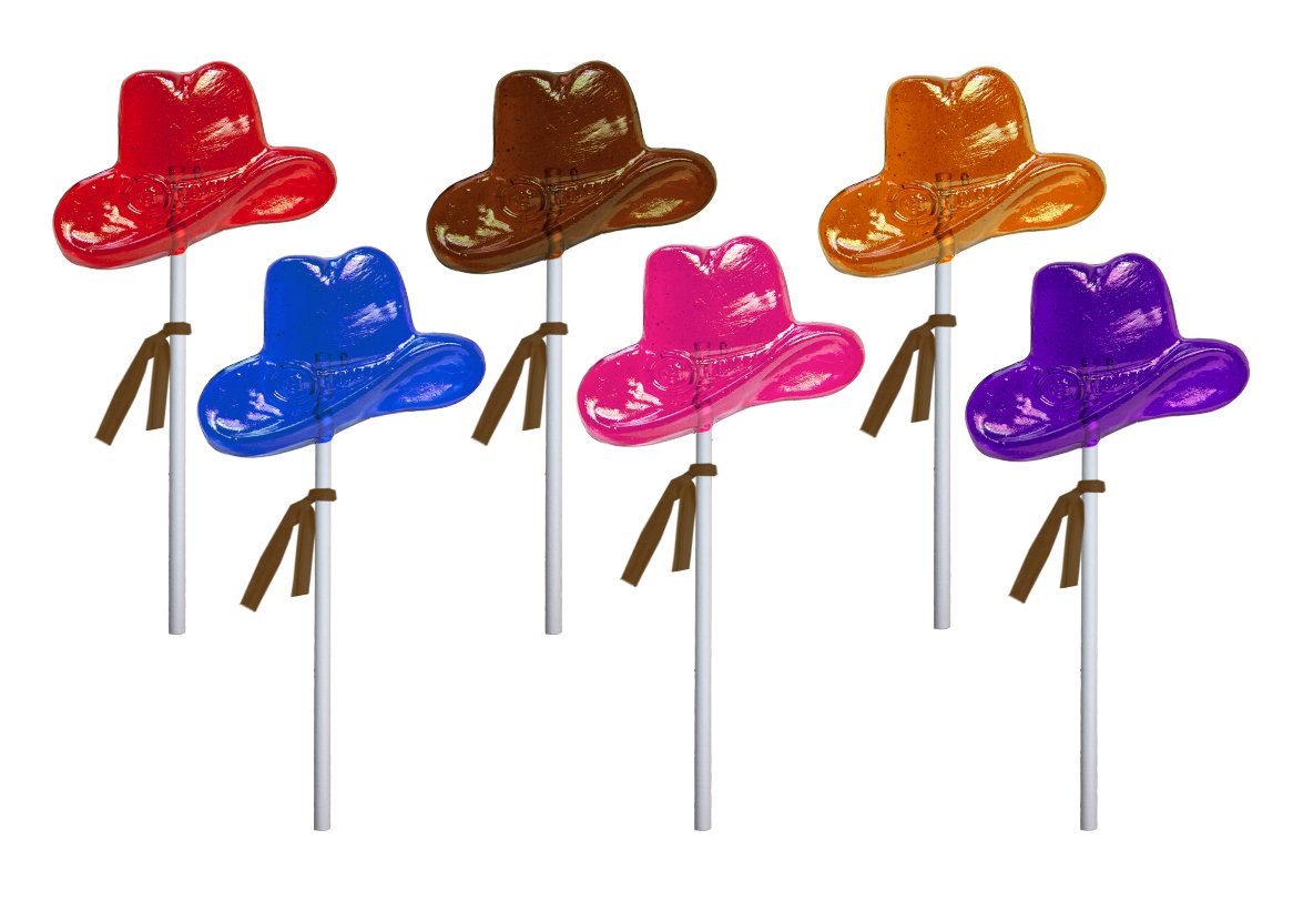 Cowboy Hat Lollipops - Assorted (24ct)