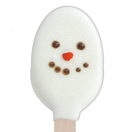 Snowman Face White Chocolate Spoons