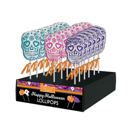 Frosted Sugar Skull Lollipops - Assorted