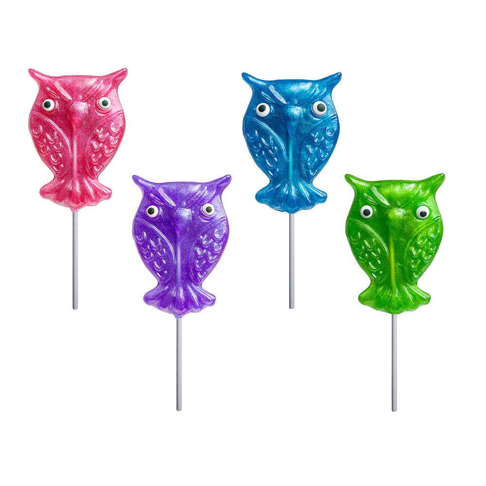 Glitter Owl Lollipops - Assorted (24ct)