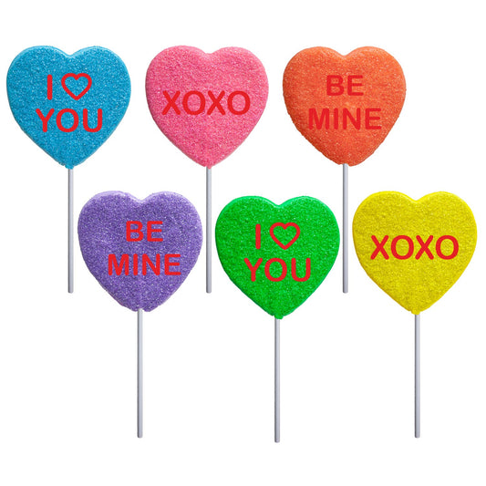 Conversation Heart Lollipops - Assorted