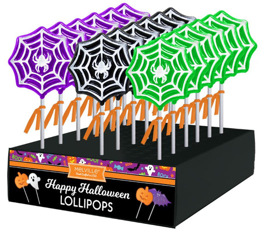 Frosted Spiderweb Lollipops - Assorted