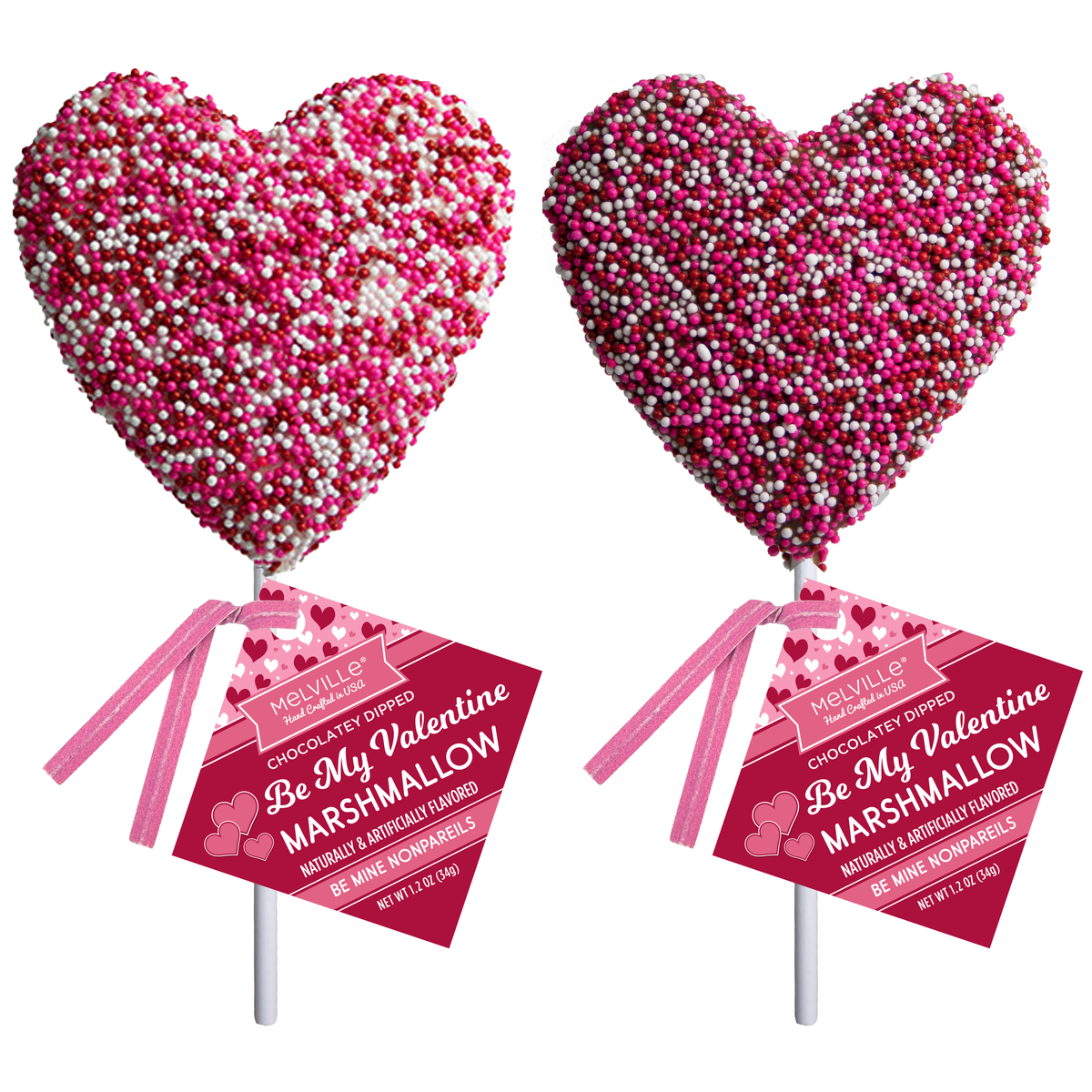 Heart Nonpareils Marshmallow Pops