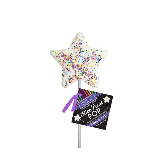 Rainbow Nonpareils Star Rice Treat Pops