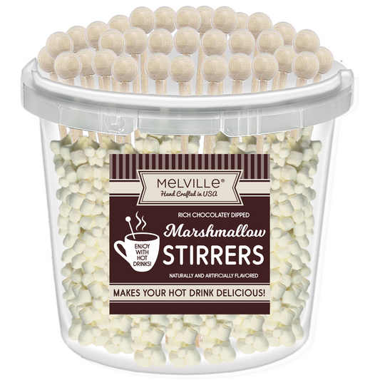 Mini Marshmallow Stirrers - White Chocolatey Dipped