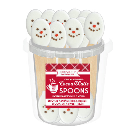 Snowman Face White Chocolate Spoons