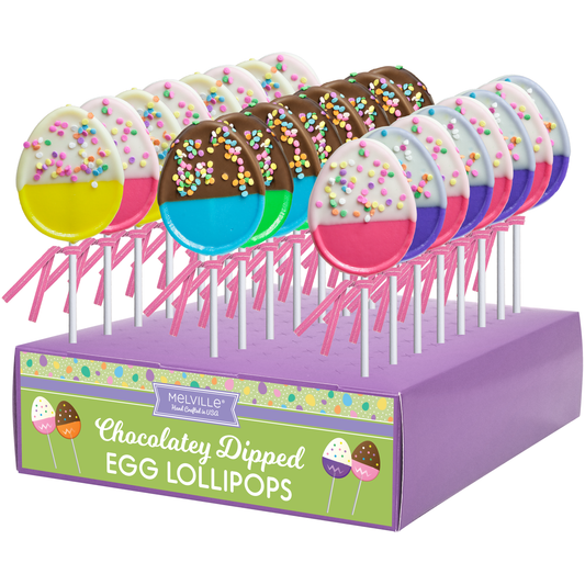 Chocolatey-Dipped Confetti Egg Lollipops - Assorted