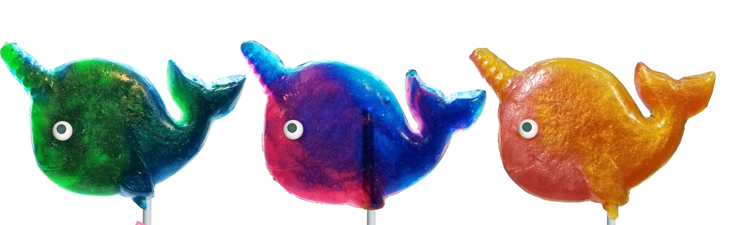 Glitter Swirl Narwhal Lollipops - Assorted (24ct)
