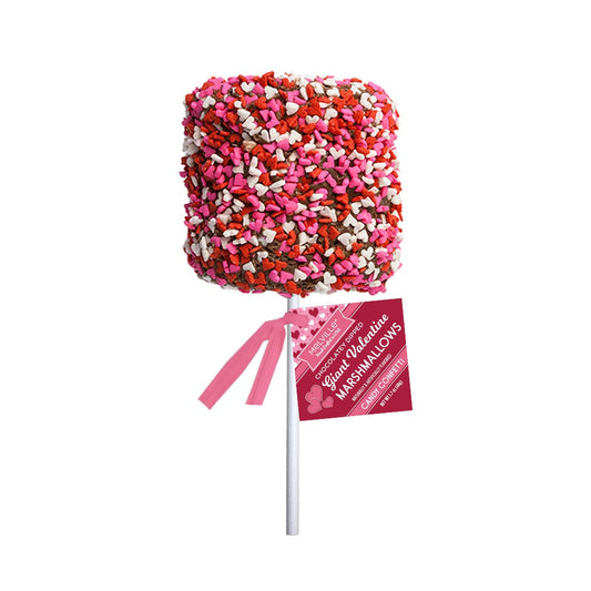 Giant Marshmallow Pops - Confetti White & Milk Chocolatey dip