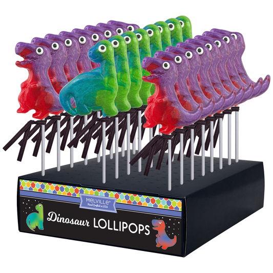 Glitter Swirl Dinosaur Lollipops - Assorted