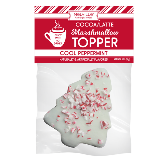 White Chocolatey Coated Peppermint Tree Marshmallow Toppers