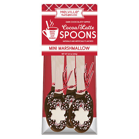 Peppermint Snowflake Marshmallow Chocolatey-Dipped Spoon