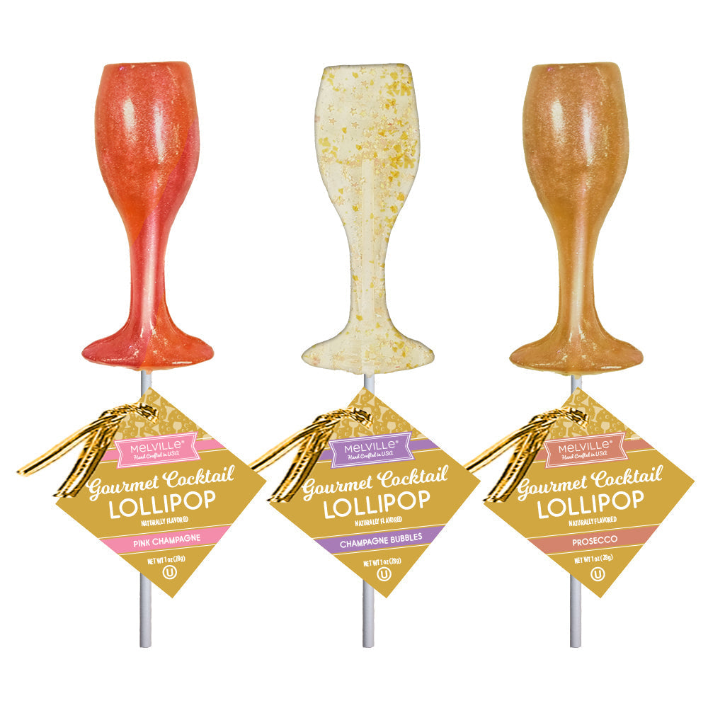 Champagne Flute Lollipops - Assorted (24ct)