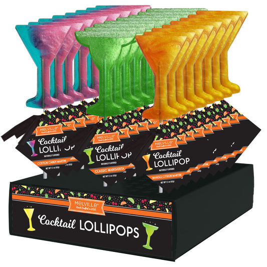 Mini Cocktails Hard Candy Lollipops - Assorted