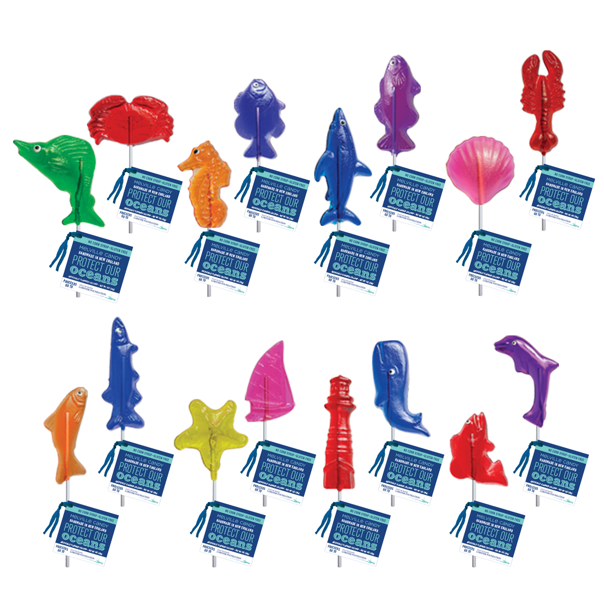 Seacoast Lollipops - Assorted - Charity for Gulf of Maine Lobster Foundation (24ct)