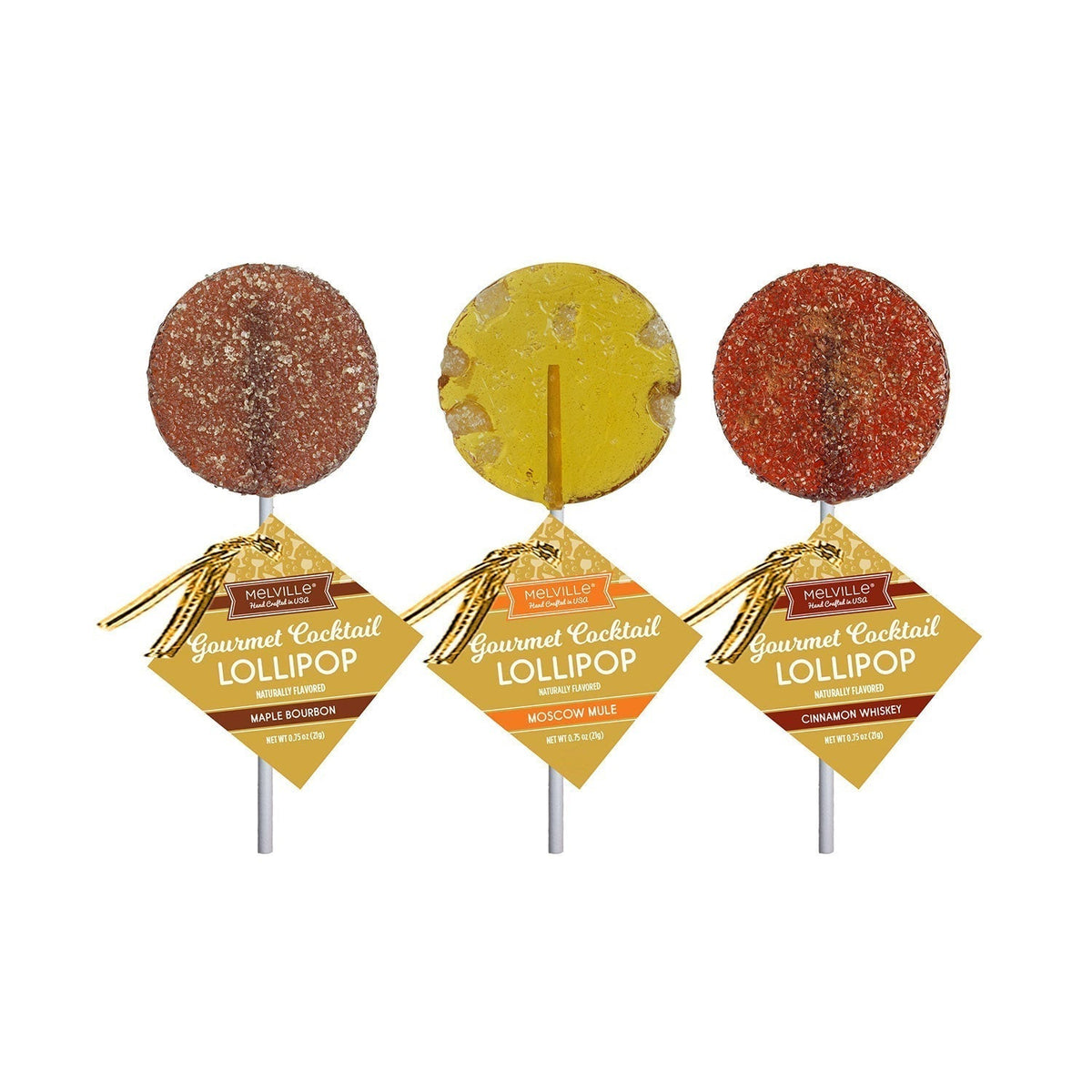 Gourmet Cocktail Lollipop Assortment - Moscow Mule, Maple Bourbon, Cinnamon Whisky (24ct)