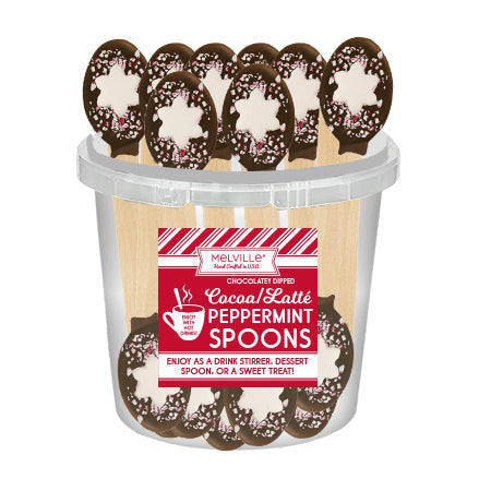 Peppermint Snowflake Marshmallow Chocolatey-Dipped Spoon