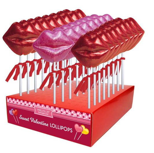 Glitter Lip Lollipops - Red & Pink