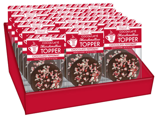 Dark Chocolatey Coated Marshmallow Toppers with Peppermint