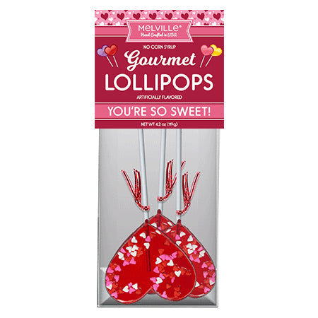 Valentine Confetti Heart Lollipops - Assorted