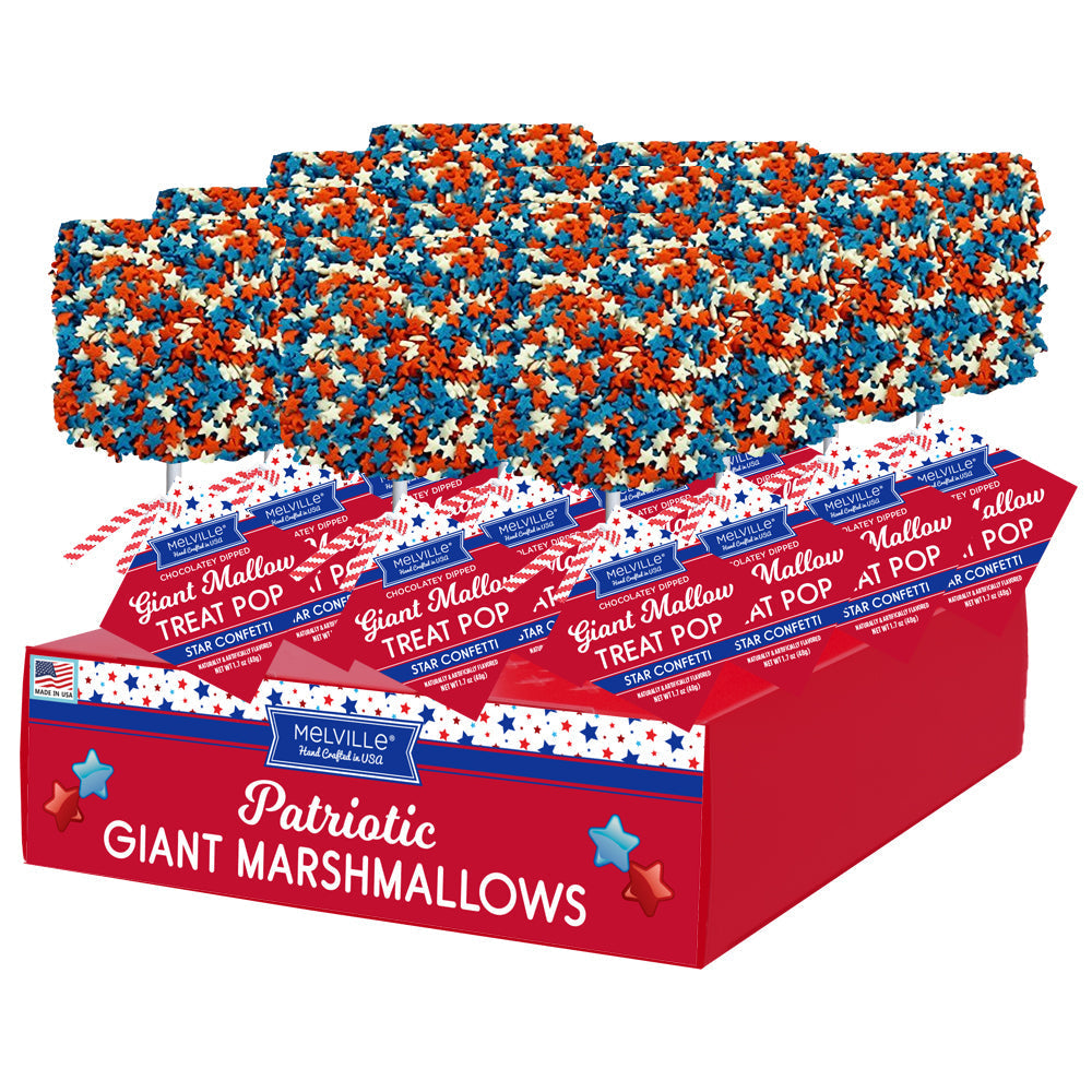 Giant Marshmallow Pops - Patriotic Milk Chocolate by Melville