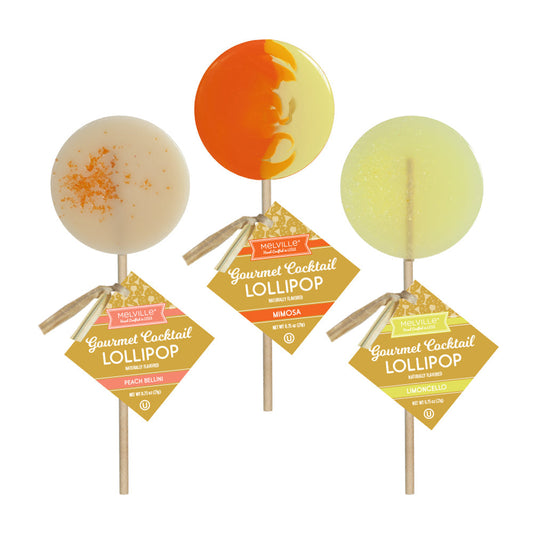 Gourmet Cocktail Lollipop Assortment - Limoncello, Peach Bellini, Mimosa