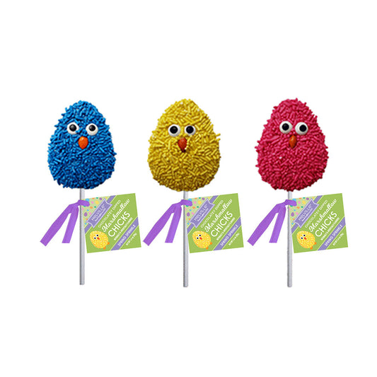 Easter Chick Marshmallow Pops - Assorted Colors