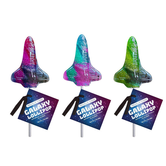 Glitter Swirl Galaxy Space Shuttle Lollipops - Assorted