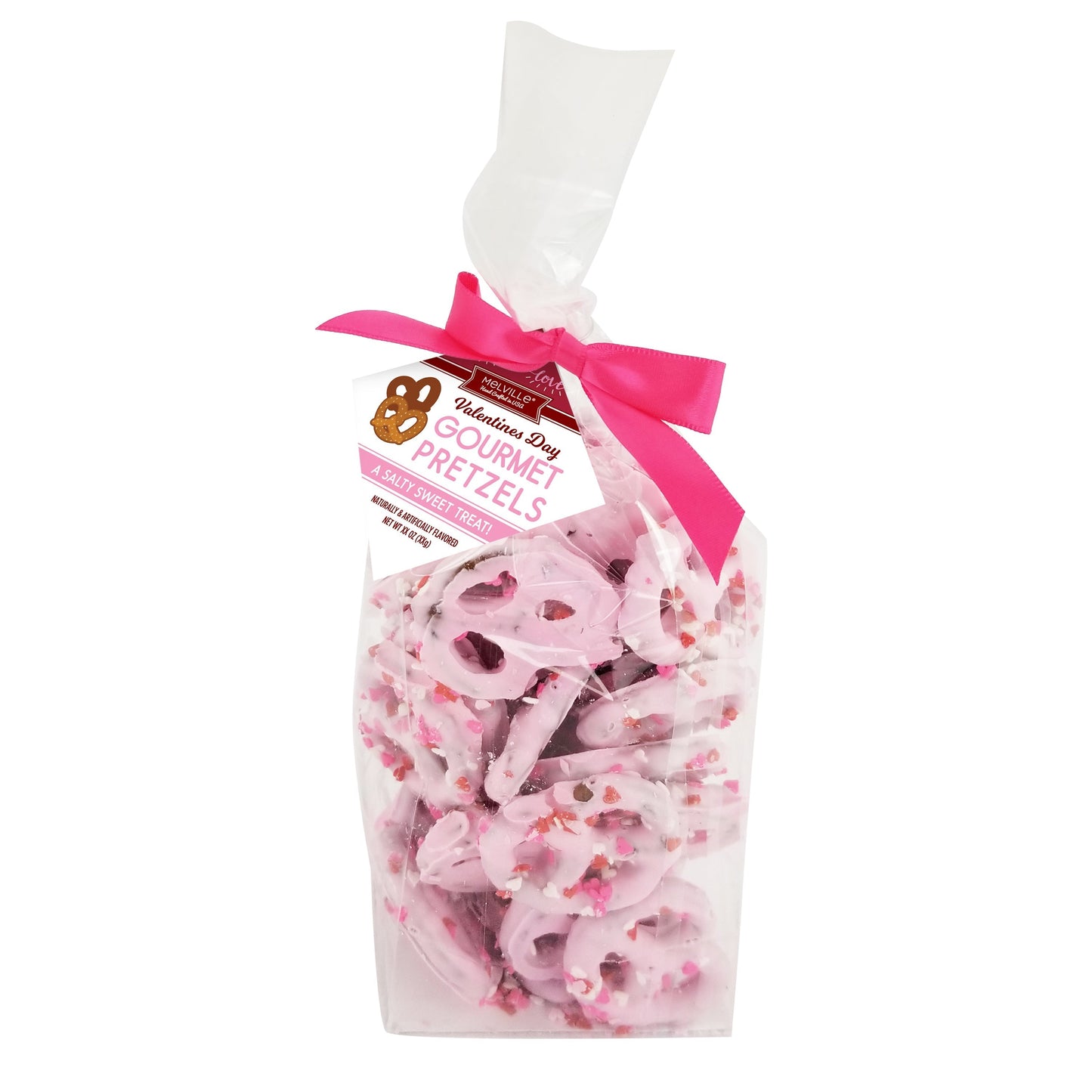 Chocolatey Coated Pretzels - Heart Confetti