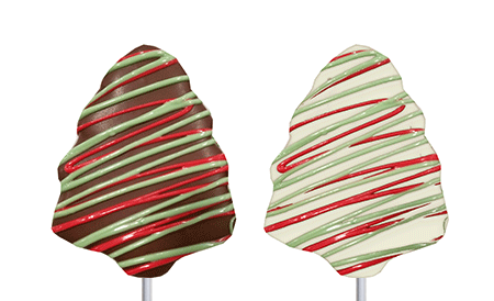 Chocolatey-Drizzled Marshmallow Tree Pops