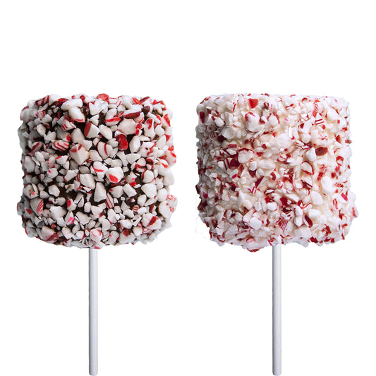Giant Peppermint White Chocolatey Marshmallow Pops