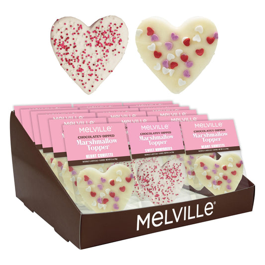 Valentine Heart Marshmallow Toppers - Assorted (18ct)