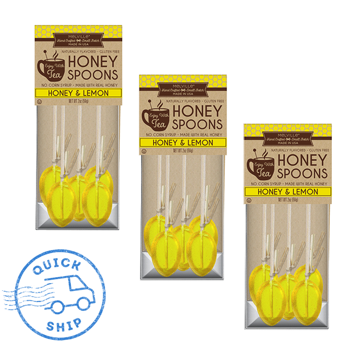 Lemon Honey Spoons (3 packs of 5)