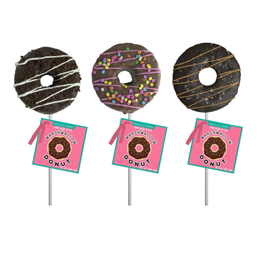 Chocolate Donut Marshmallow Pops - Assorted