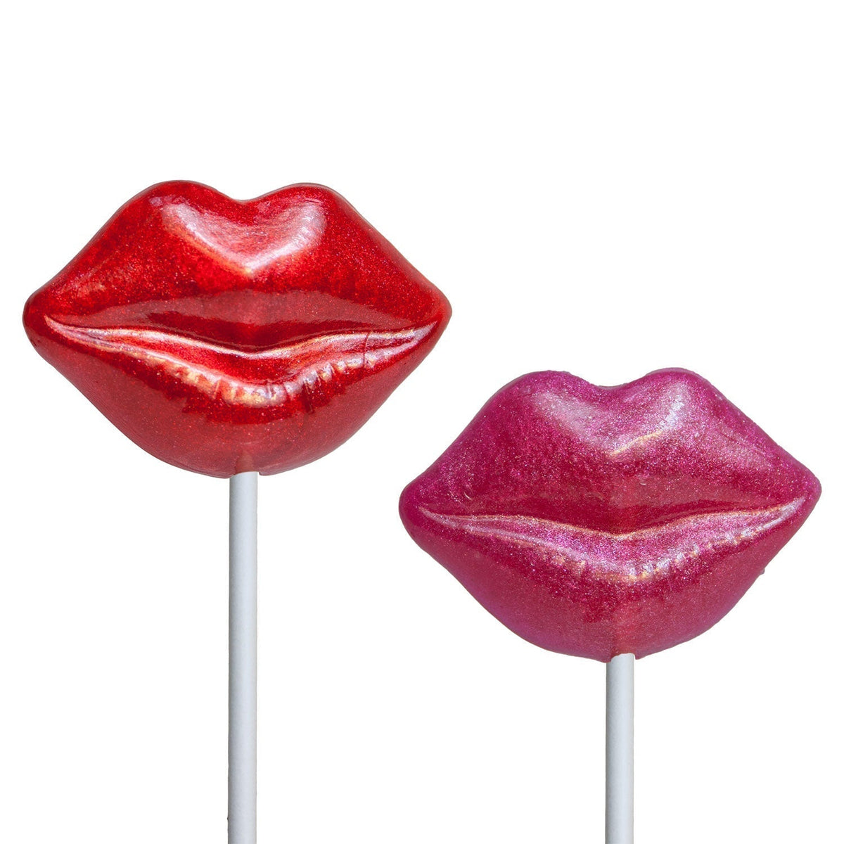 Glitter Lip Lollipops - Red & Pink (24ct)