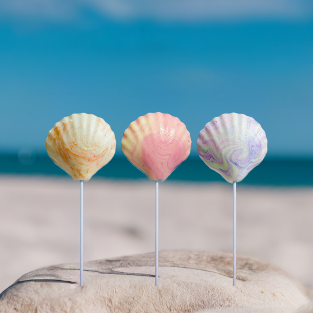 Cream Swirl Seashell Lollipops - Assorted (24ct)