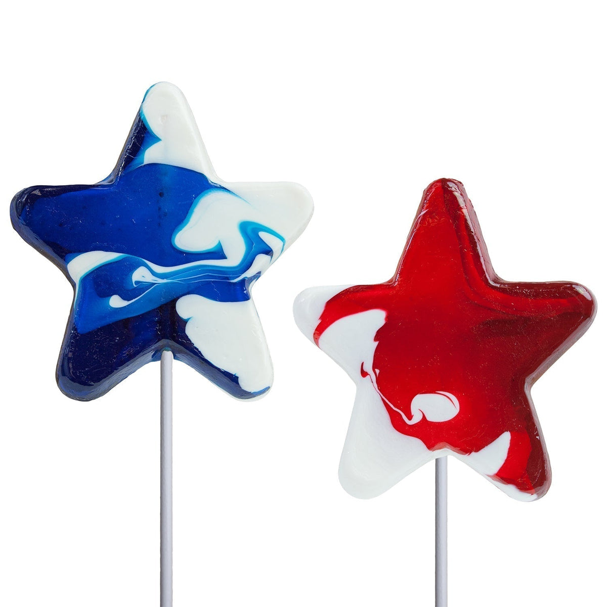 Patriotic Swirl Star Lollipops - Assorted (24ct)