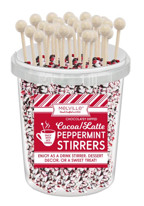 Melville Candy Gourmet Chocolate Stirrers - Naturally Flavored Hot Cocoa  Stirrers for Beverages - Peppermint, 8 Count