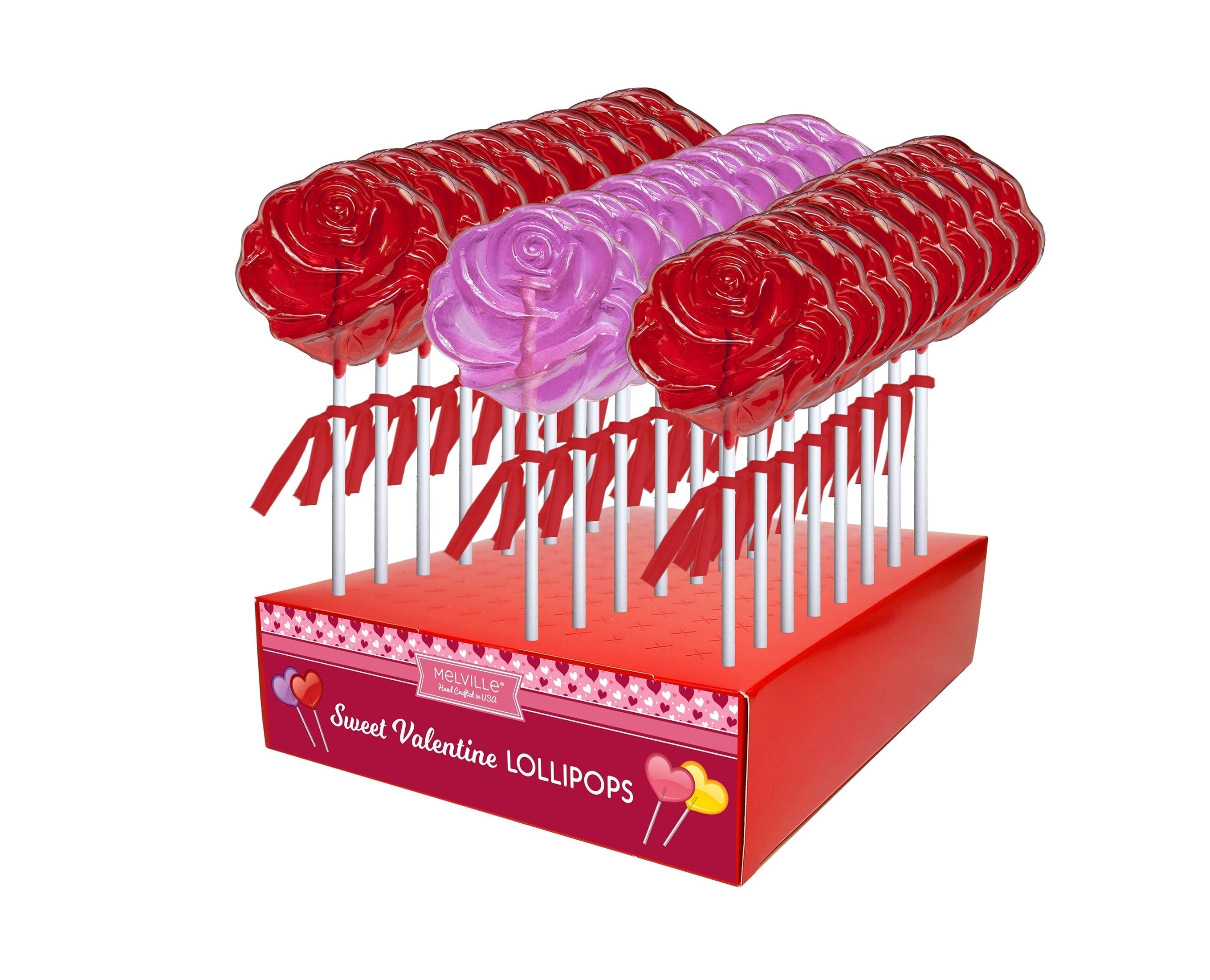 Red And Pink Rose Lollipops by Melville Candy Company