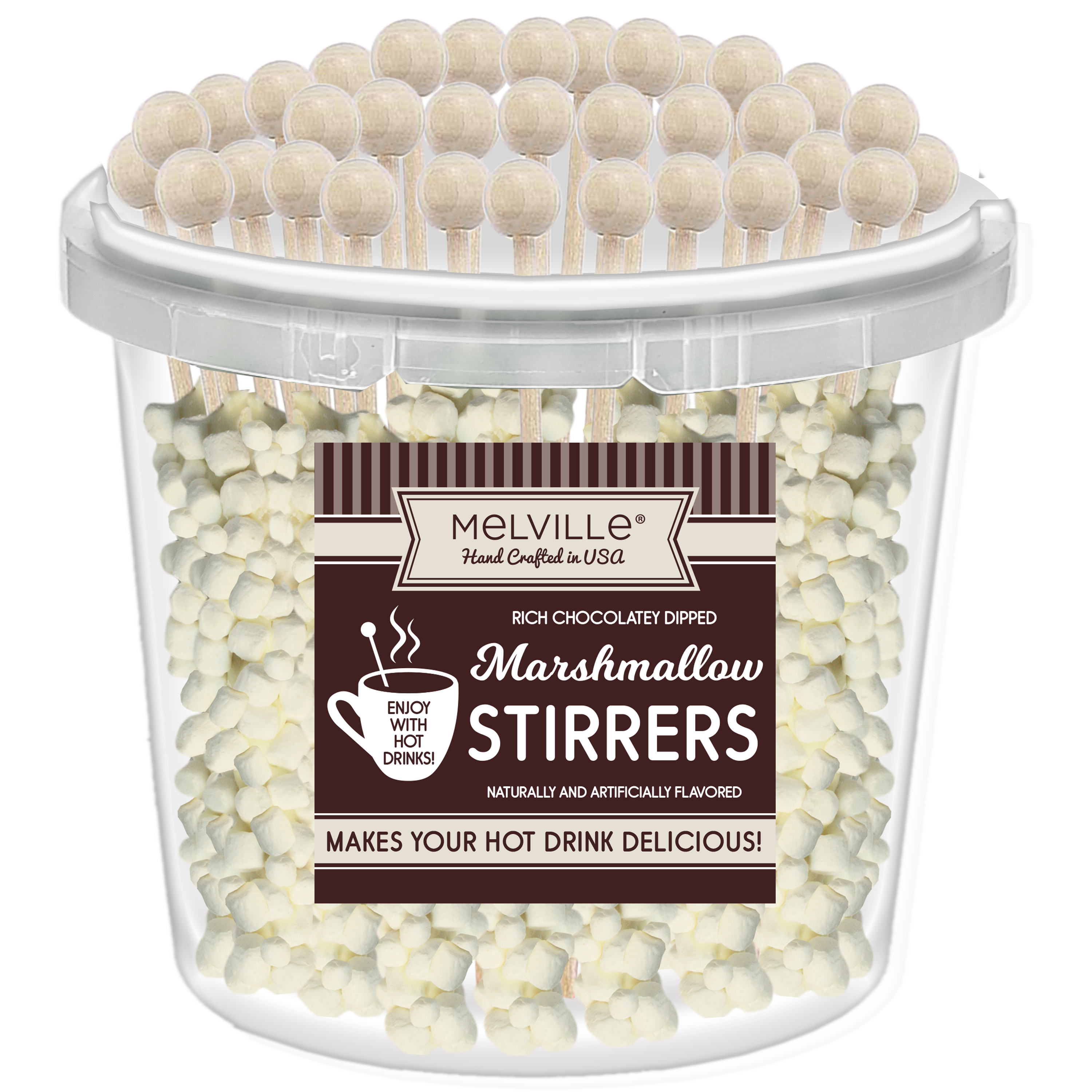 Mini Marshmallow Stirrers - White Chocolate