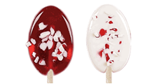 Melville Christmas Holiday Hard Candy Red & White Peppermint Spoons  Lollipop On Wooden Ball Sticks, 5 Count Gusset Bag 