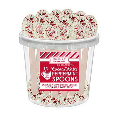 Peppermint White Chocolatey Dipped Spoons
