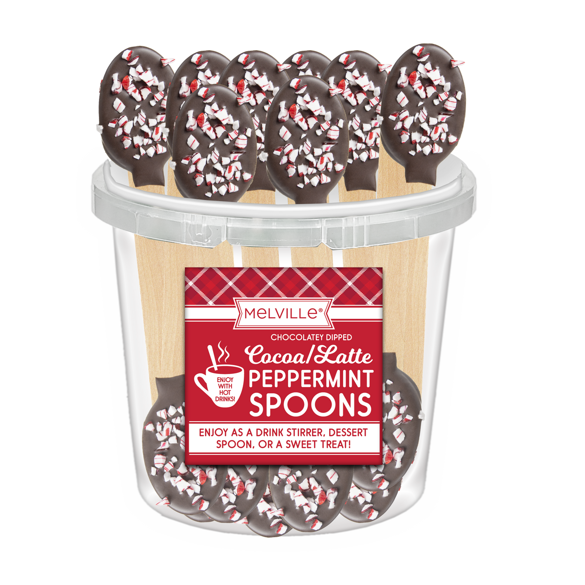 Peppermint Dark Chocolatey Dipped Spoons