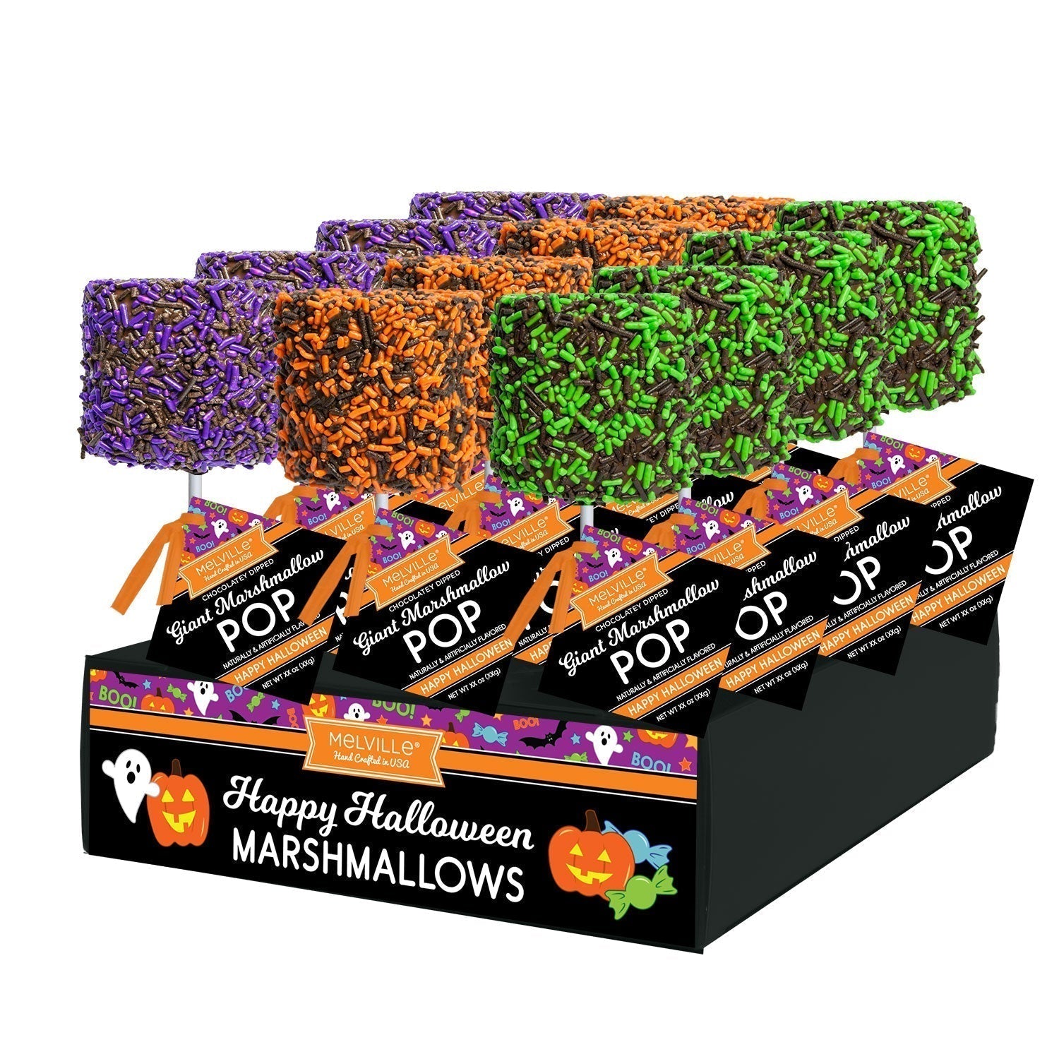 Giant Marshmallow Pops - Assorted Halloween by Melville Candy Company